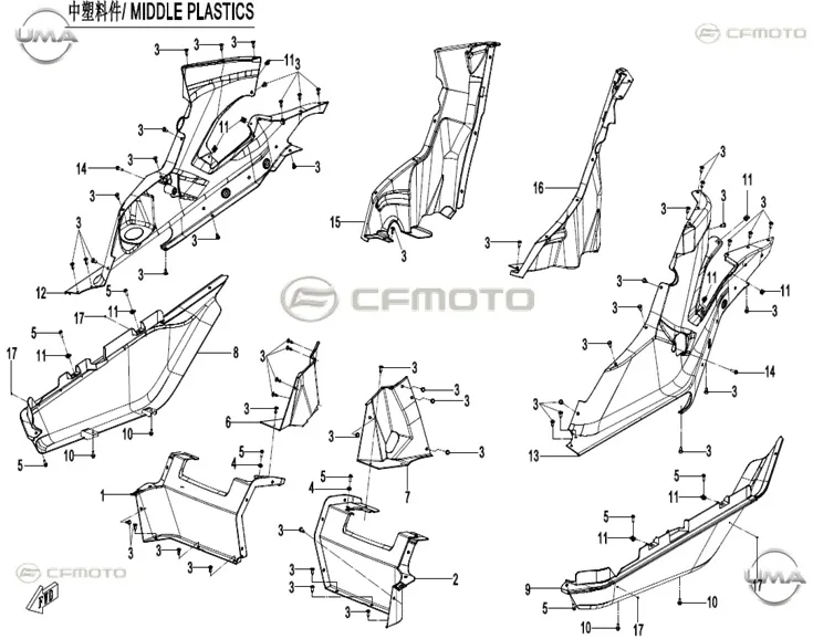 CF MOTO ZFORCE 1000 SPORT R SOL ARKA YAN KARENAJ