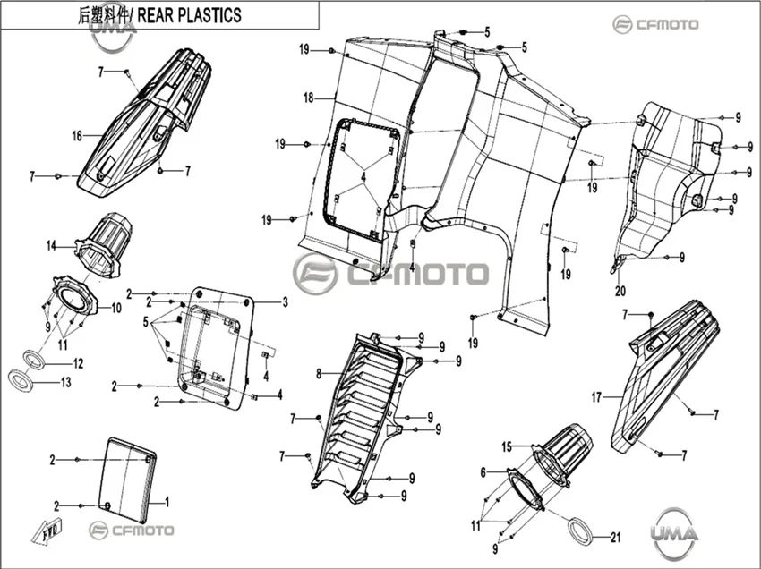CF MOTO ZFORCE 1000 SPORT R HAVA GIRIS BOGAZI SAG DEKOR (SIYAH)