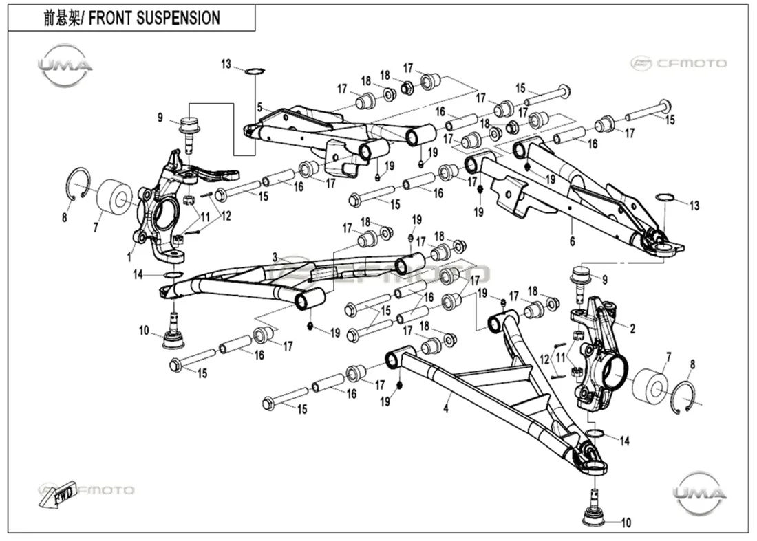 CF MOTO ZFORCE 1000 SPORT R SEGMAN (ROTIL)