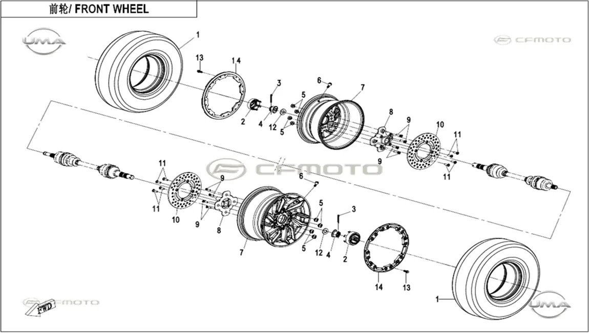 CF MOTO ZFORCE 1000 SPORT R CIVATA M8X1.25X25 (TEKER DEKOR KAPAGI)