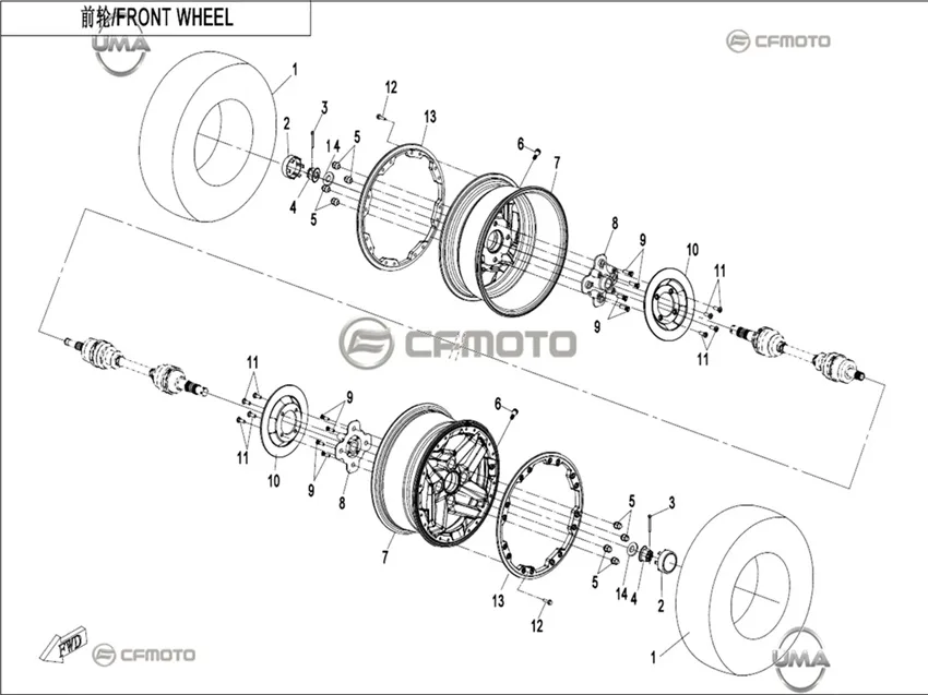 CF MOTO ZFORCE 1000 SPORT R TEKER DEKOR KAPAGI (YESIL)