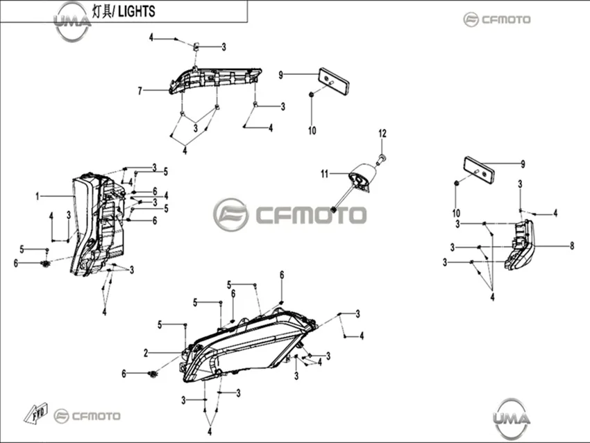 CF MOTO ZFORCE 1000 SPORT R FAR KOMPLE SOL