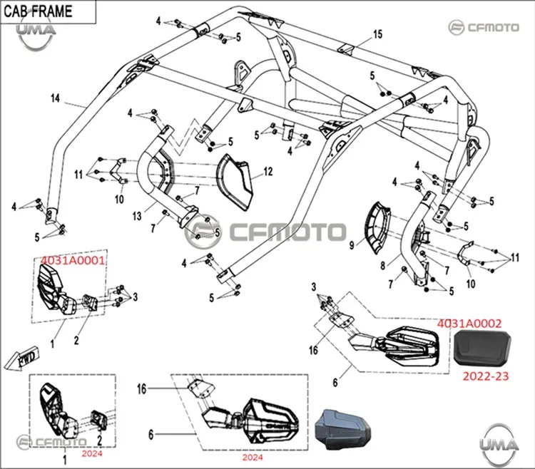 CF MOTO ZFORCE 1000 SPORT R SAG AYNA (2024)