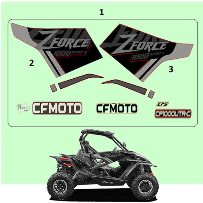 CF MOTO ZFORCE 1000 SPORT R ETIKET SETI (SIYAH)